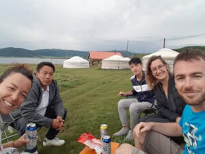Travellers in Arkhangai province Mongolia