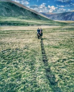 Horse riding in western Mongolia